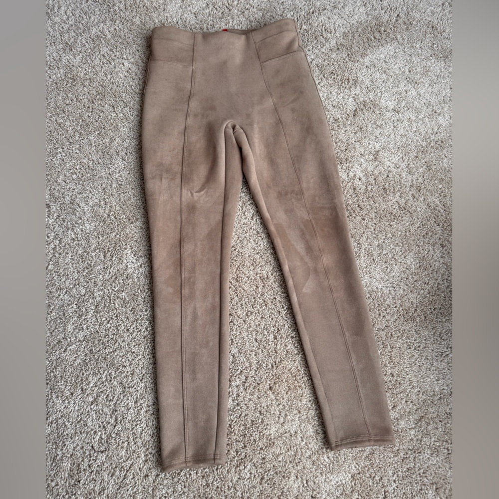 SPANX Suede Camel Leggings